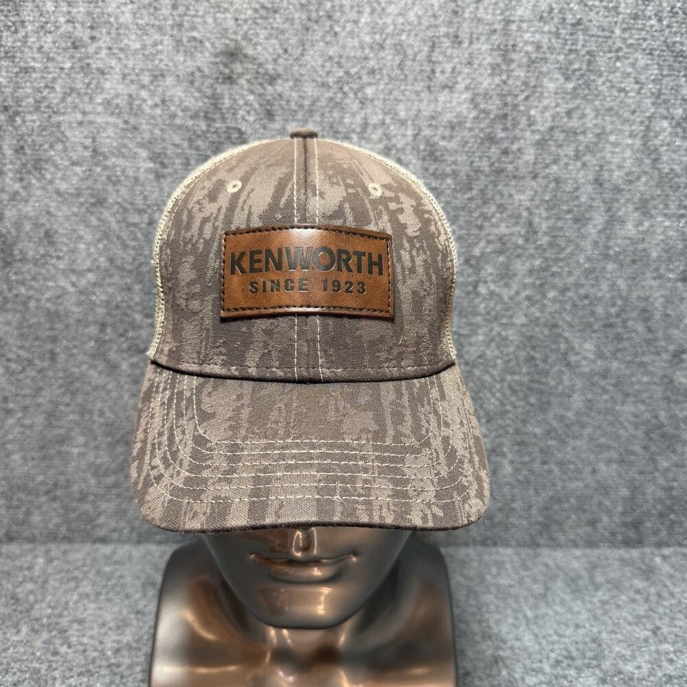 Kenworth Trucks Hat KW Faux Leather Patch - Camo Mesh SnapBack Cap Licensed